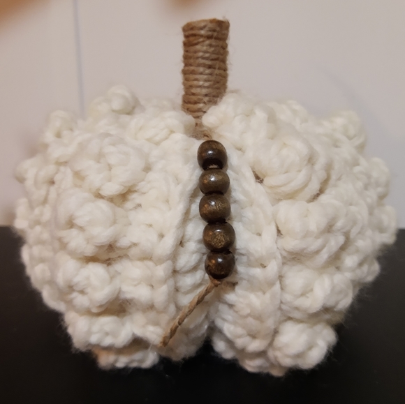 Boho Hand Crocheted Pumpkin - Picture 2 of 3